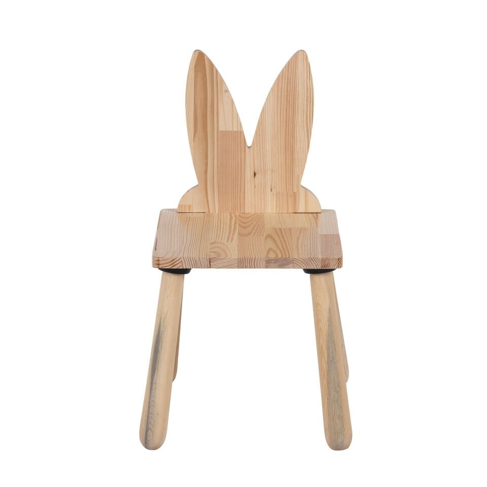 Doğal Ahşap Çocuk Sandalye Tavşan